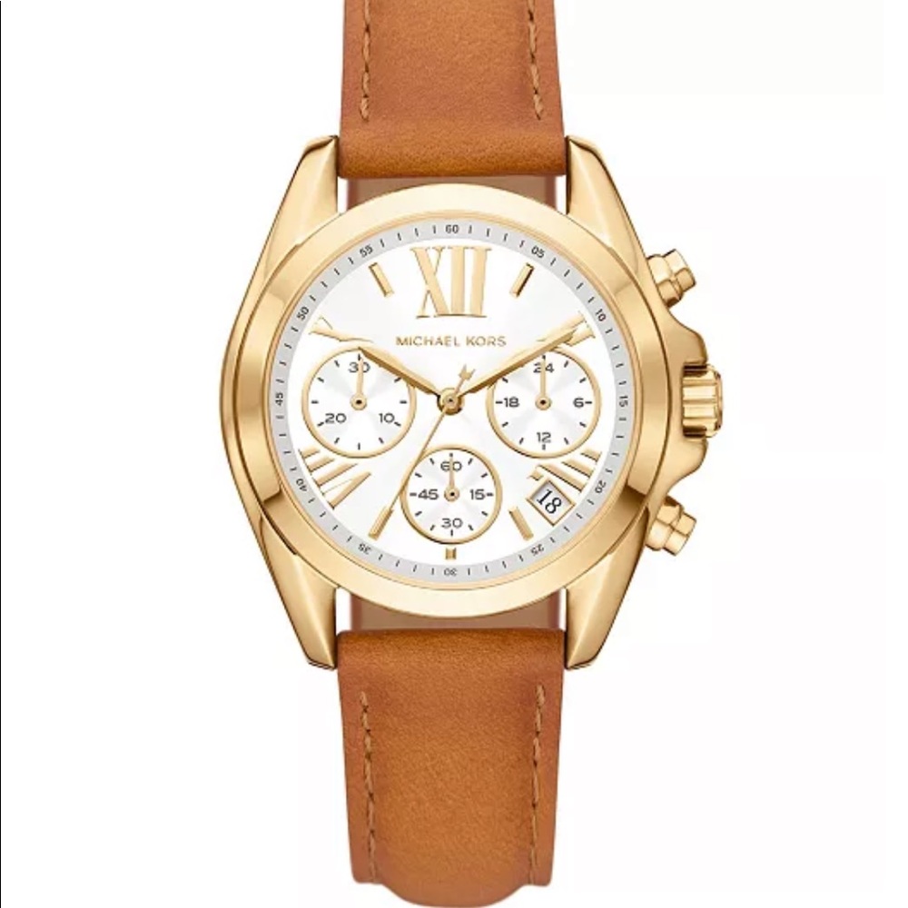 Women’s Michael Kors gold and leather watch